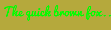 Image with Font Color 00FF00 and Background Color B5A93C
